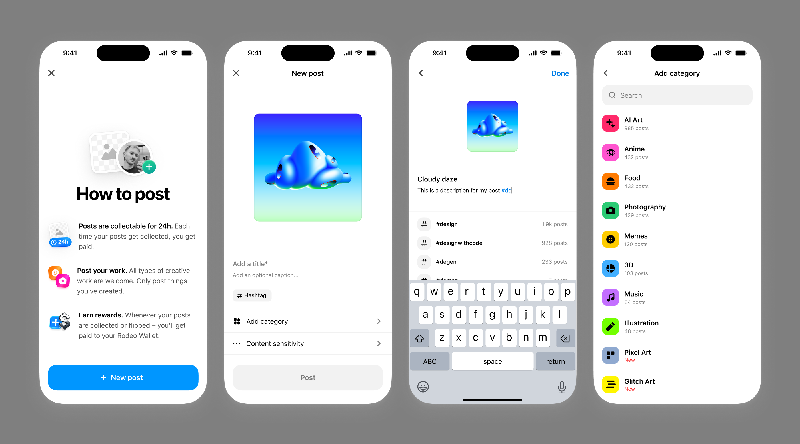 Creating posts on Rodeo, 2025.